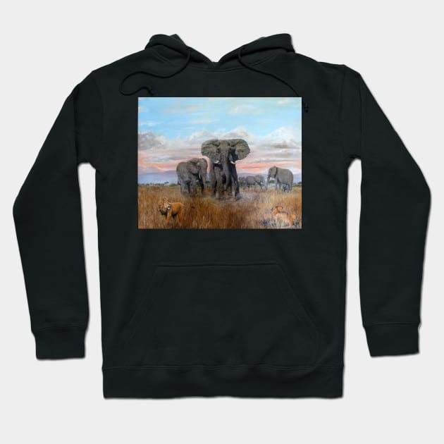 ELEPHANT'S WARNING TO THE LIONS Hoodie by MackenzieTar